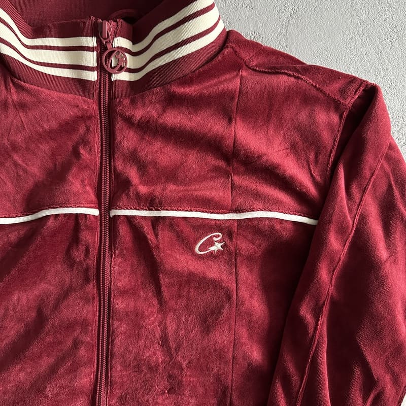 Corteiz VVS Uptown Jacket Burgundy