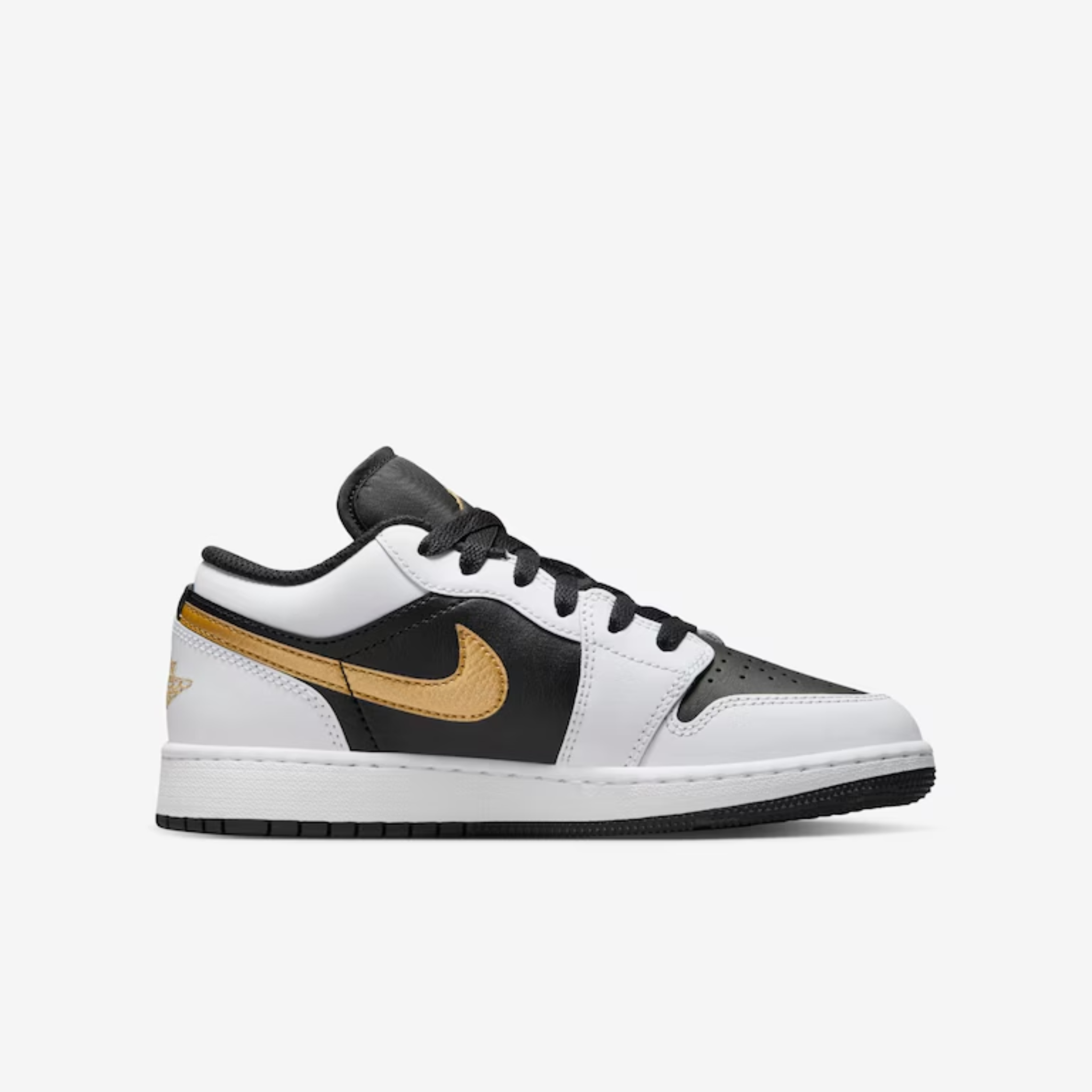 Nike Air Jordan 1 Low Metallic Gold Swoosh Black White