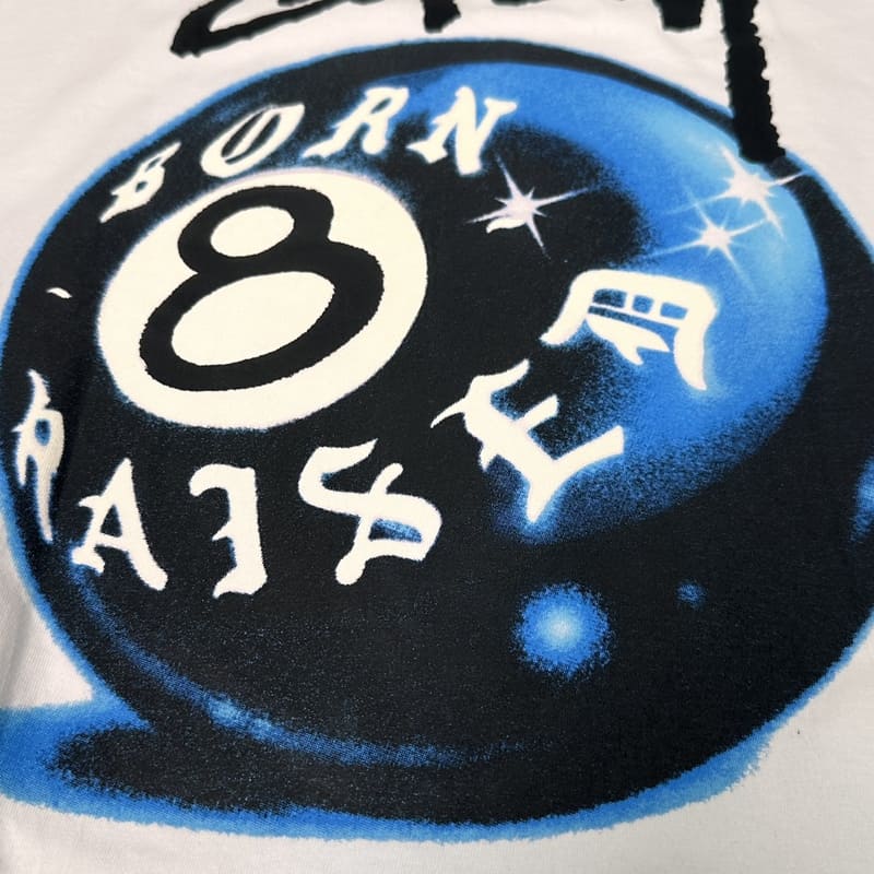 Camiseta Stussy x Born x Raised 8Ball