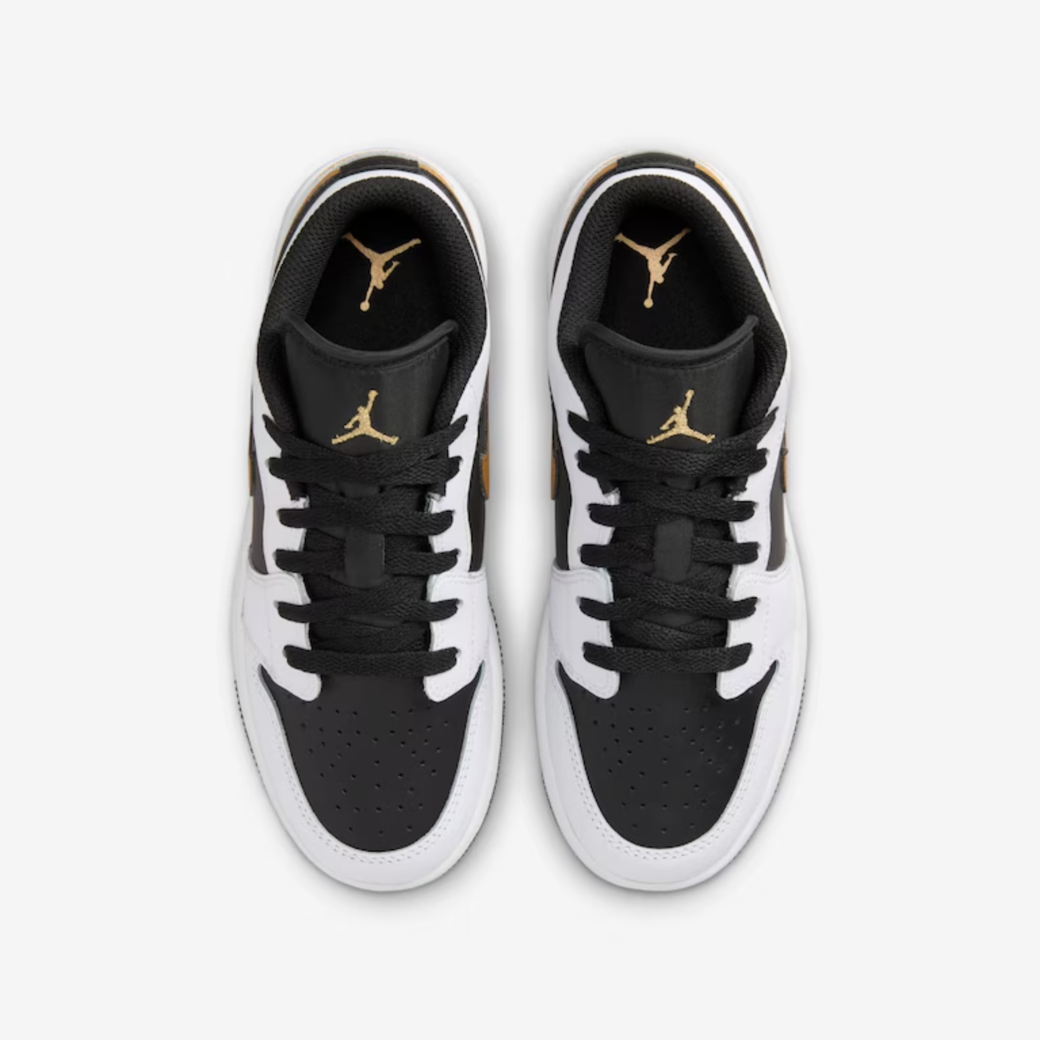 Nike Air Jordan 1 Low Metallic Gold Swoosh Black White