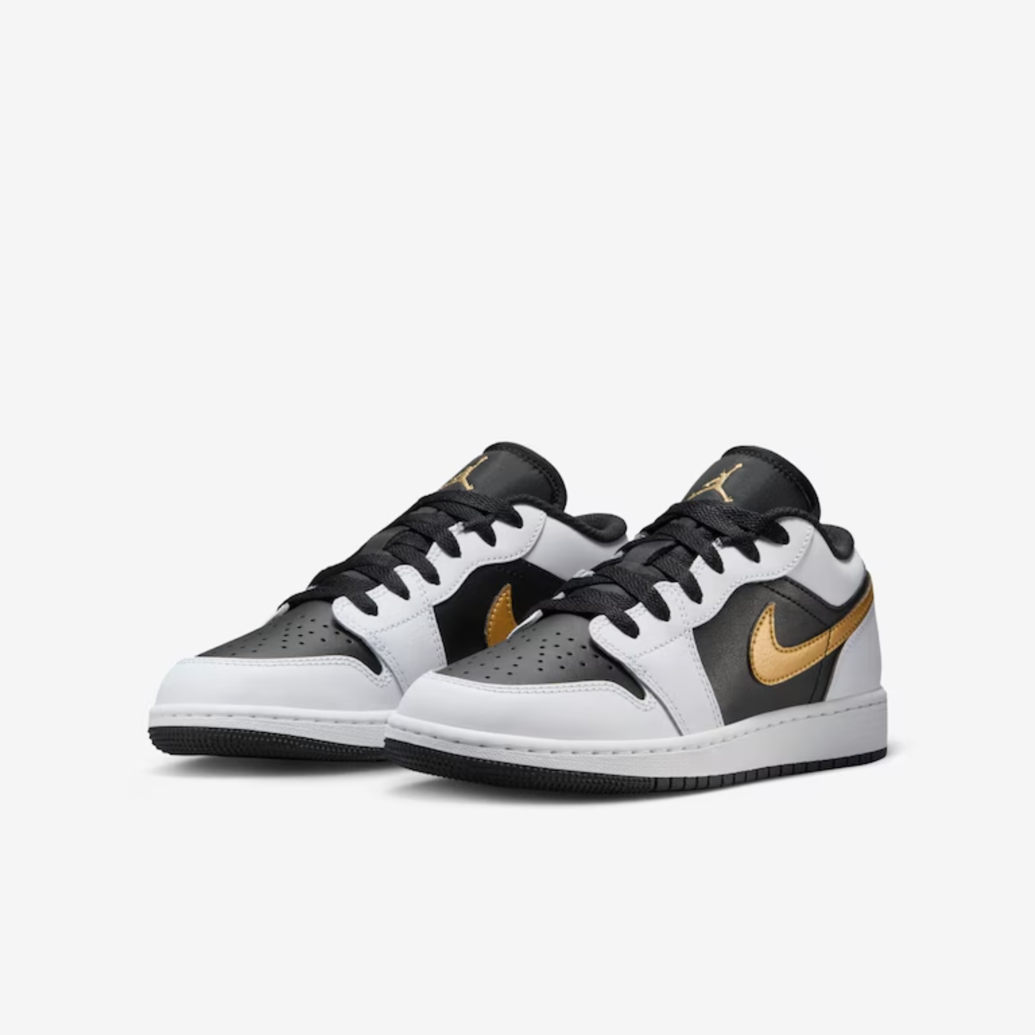 Nike Air Jordan 1 Low Metallic Gold Swoosh Black White