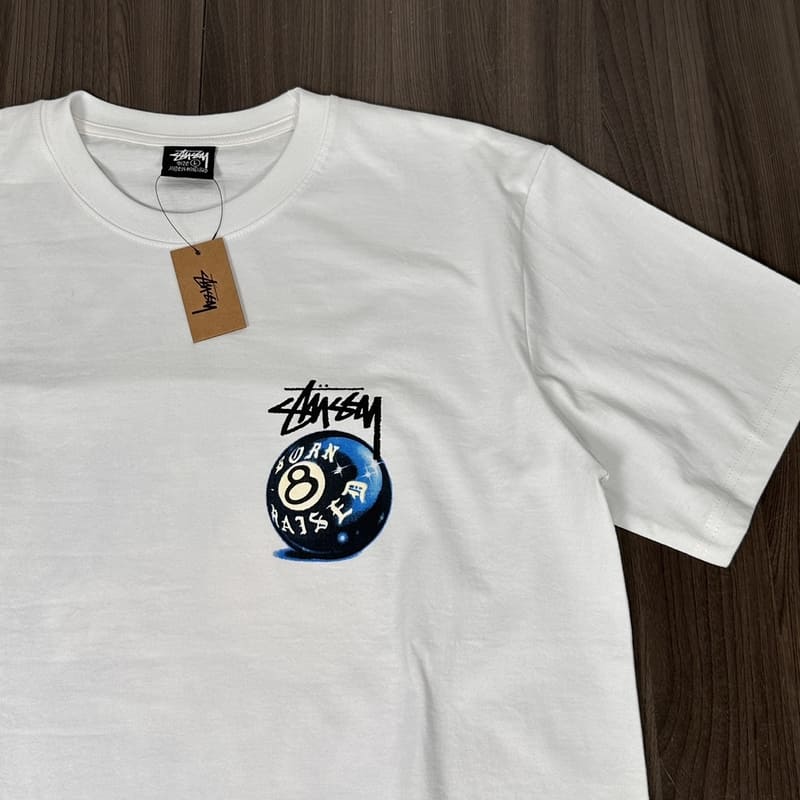 Camiseta Stussy x Born x Raised 8Ball