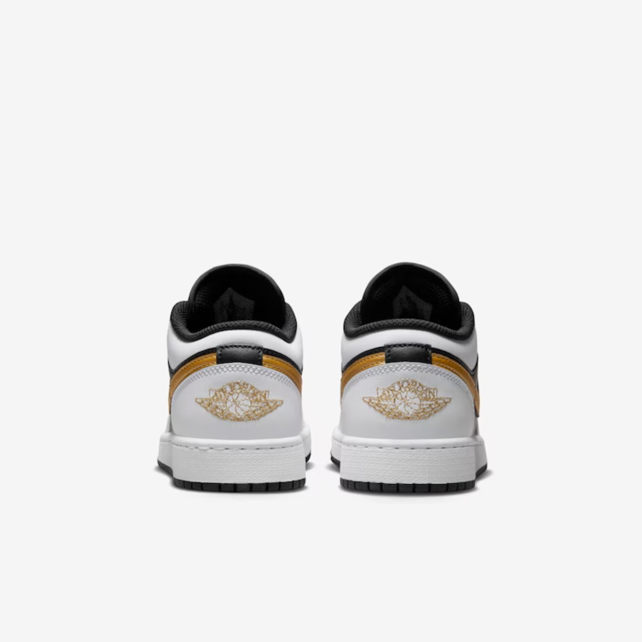 Nike Air Jordan 1 Low Metallic Gold Swoosh Black White