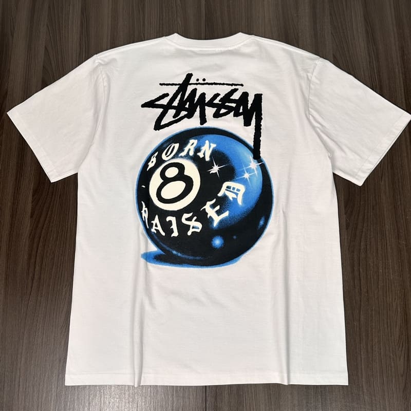 Camiseta Stussy x Born x Raised 8Ball