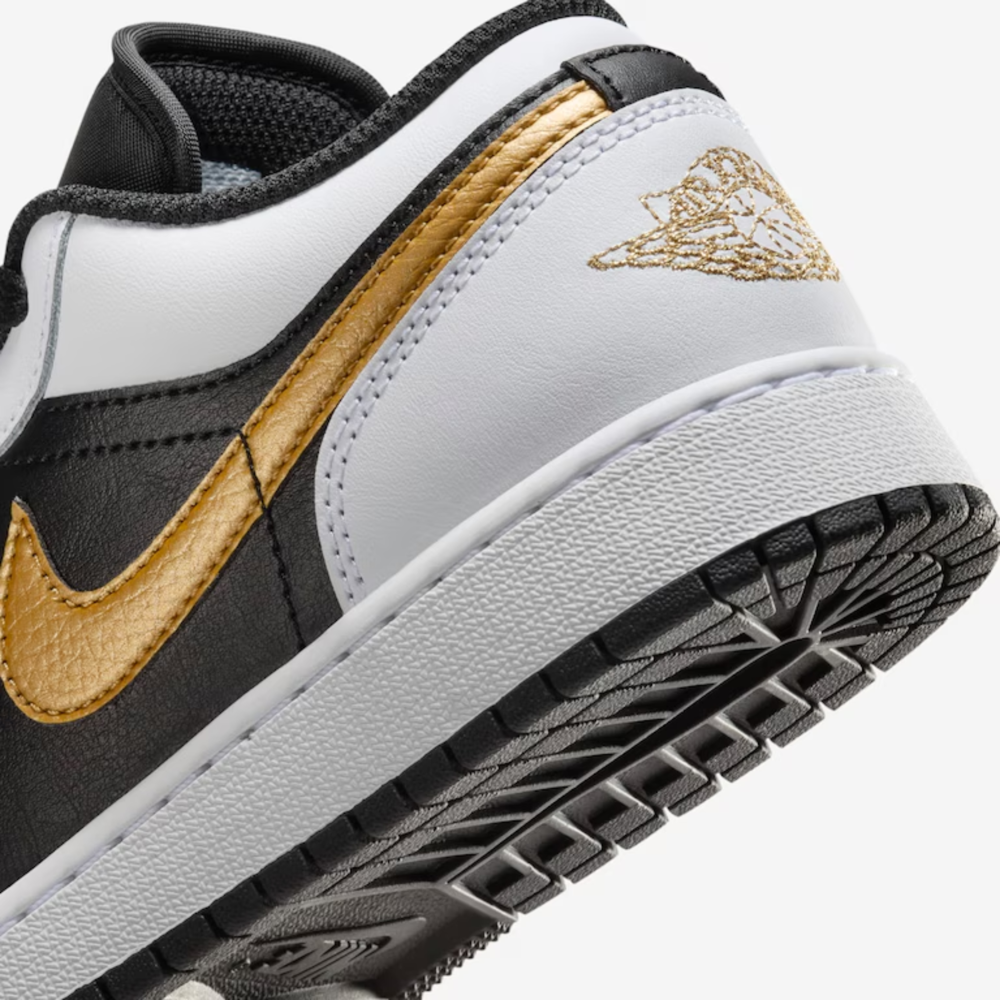Nike Air Jordan 1 Low Metallic Gold Swoosh Black White