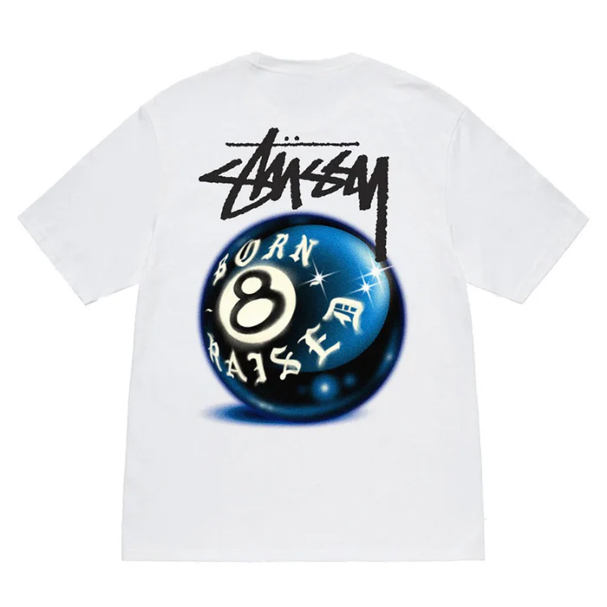 Camiseta Stussy x Born x Raised 8Ball