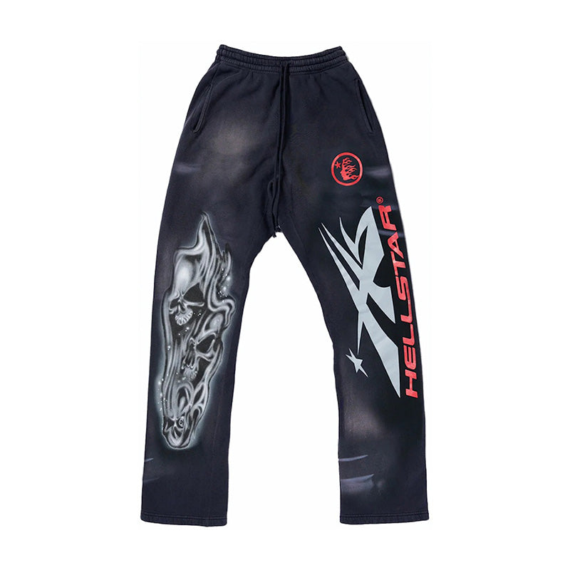 Calça Hellstar Airbrushed "Skull Flare"
