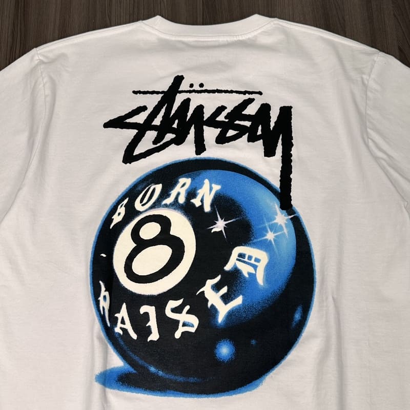 Camiseta Stussy x Born x Raised 8Ball
