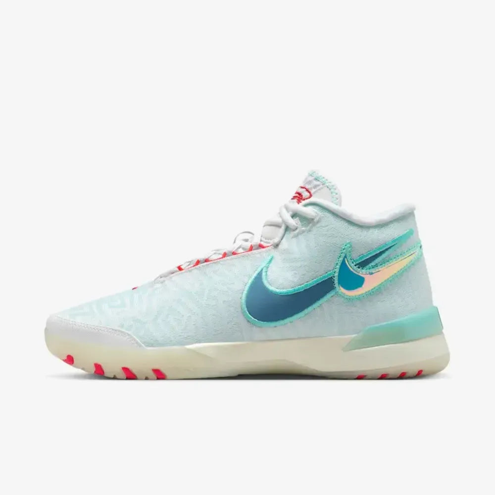Nike LeBron NXXT Genisus White Aurora Green Siren Red Aegean Storm