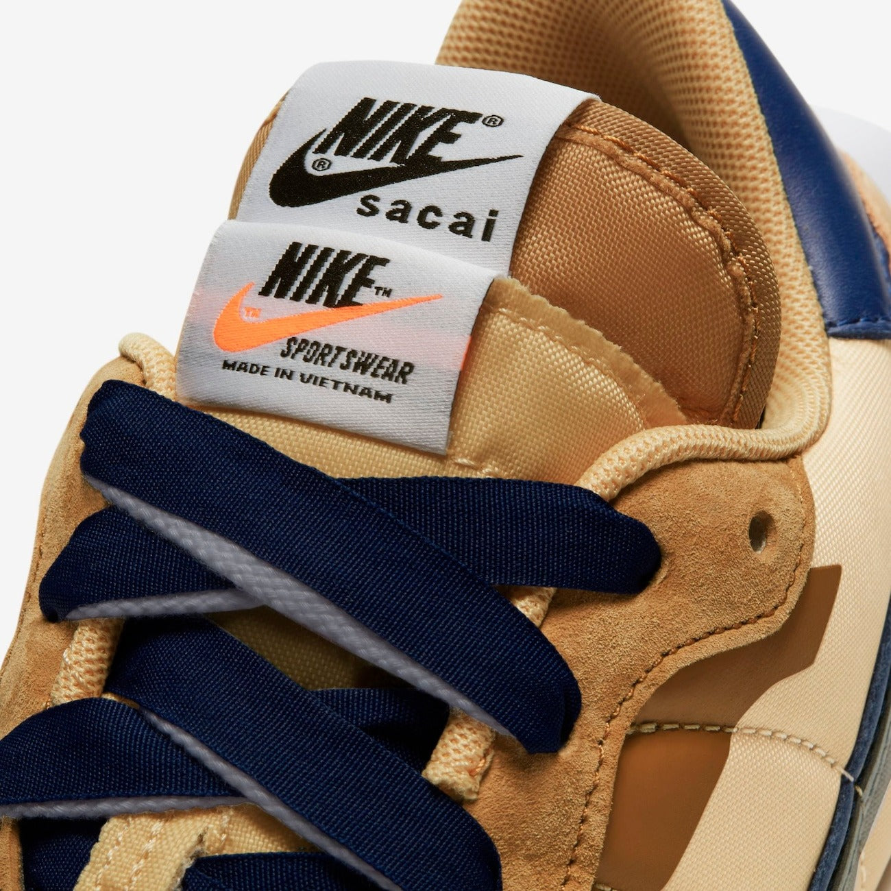 Nike x sacai VaporWaffle Sesame and Blue Void