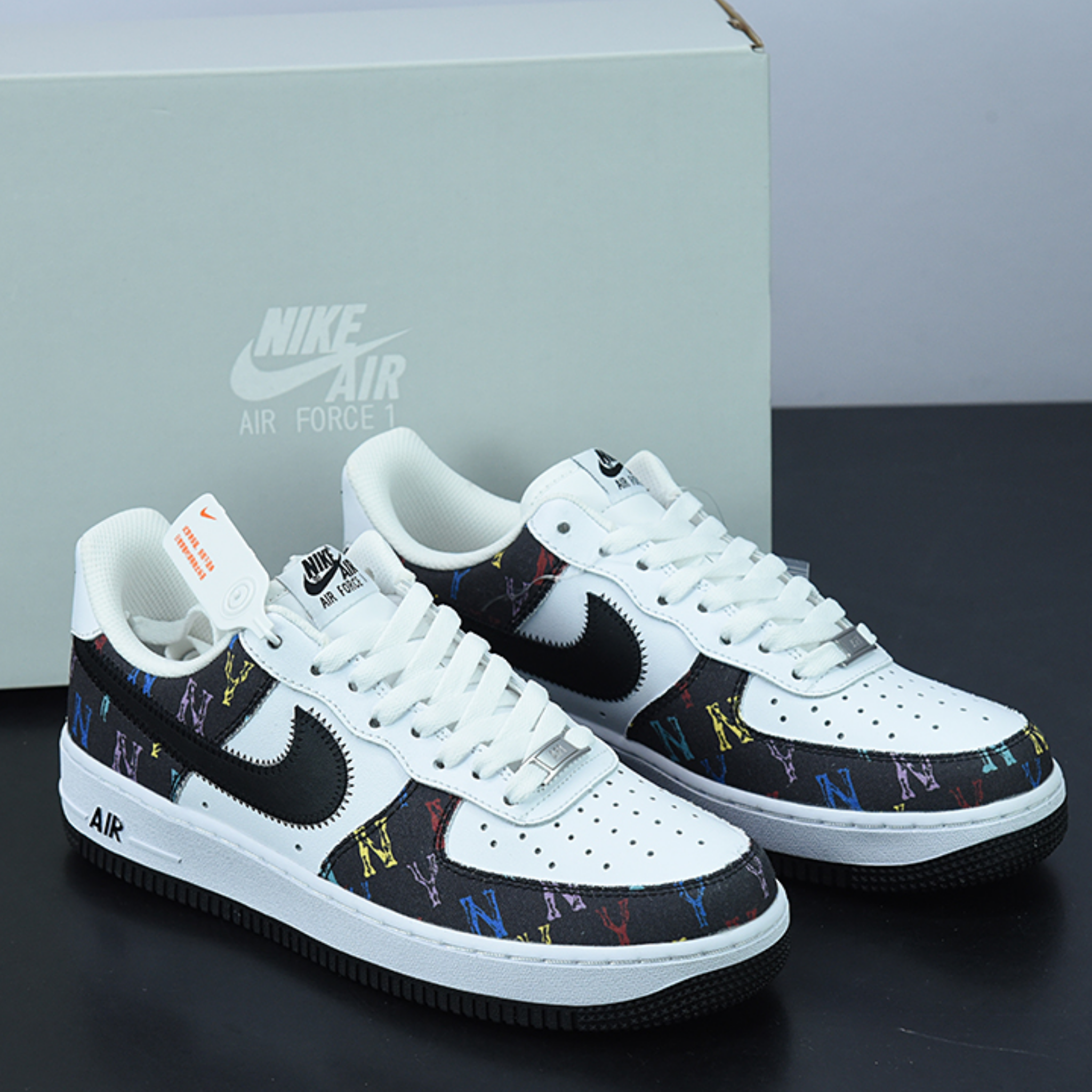 Nike air force one with store black tick