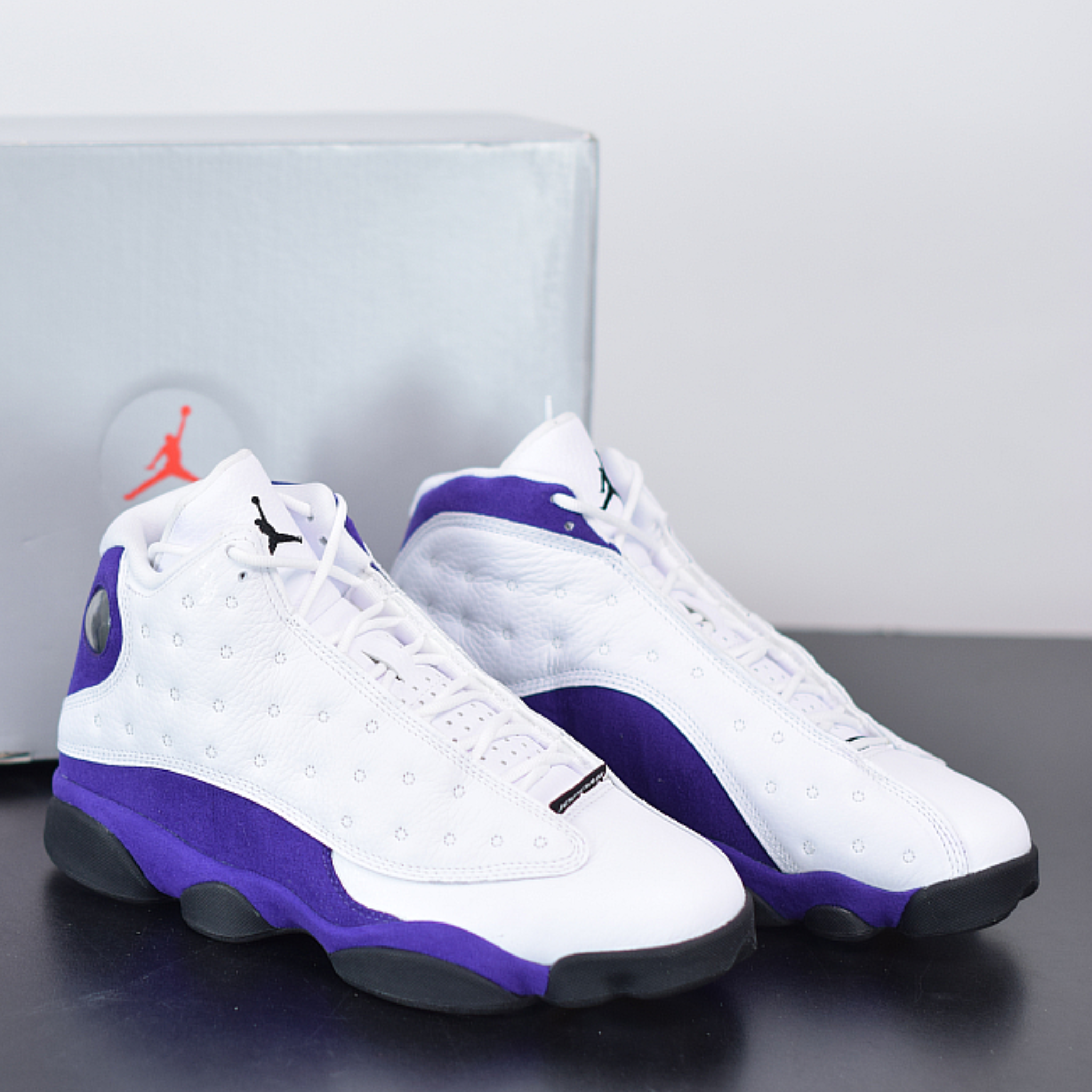 White and clearance purple 13 jordans