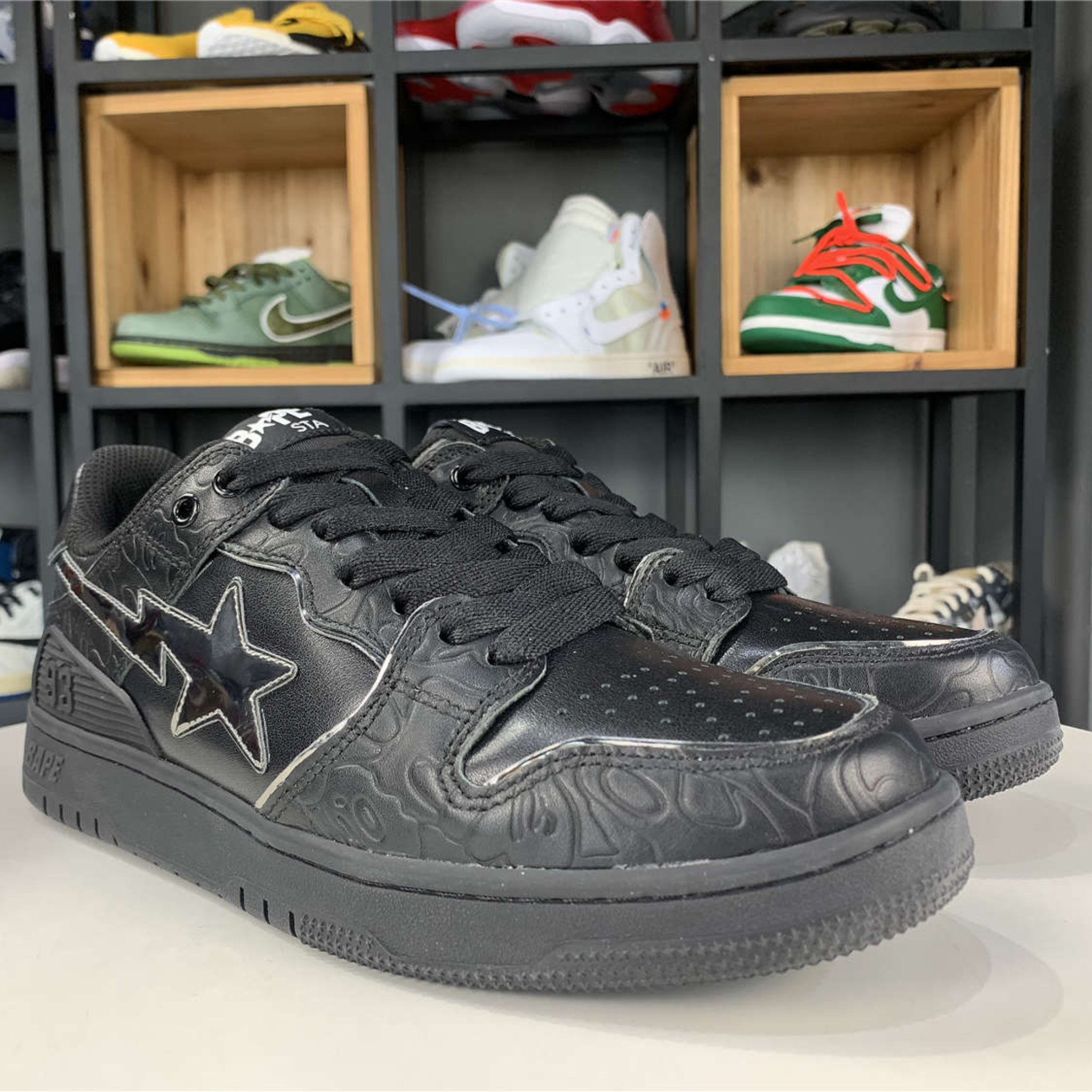 A Bathing Ape Bape SK8 Sta "Black Silver QC"