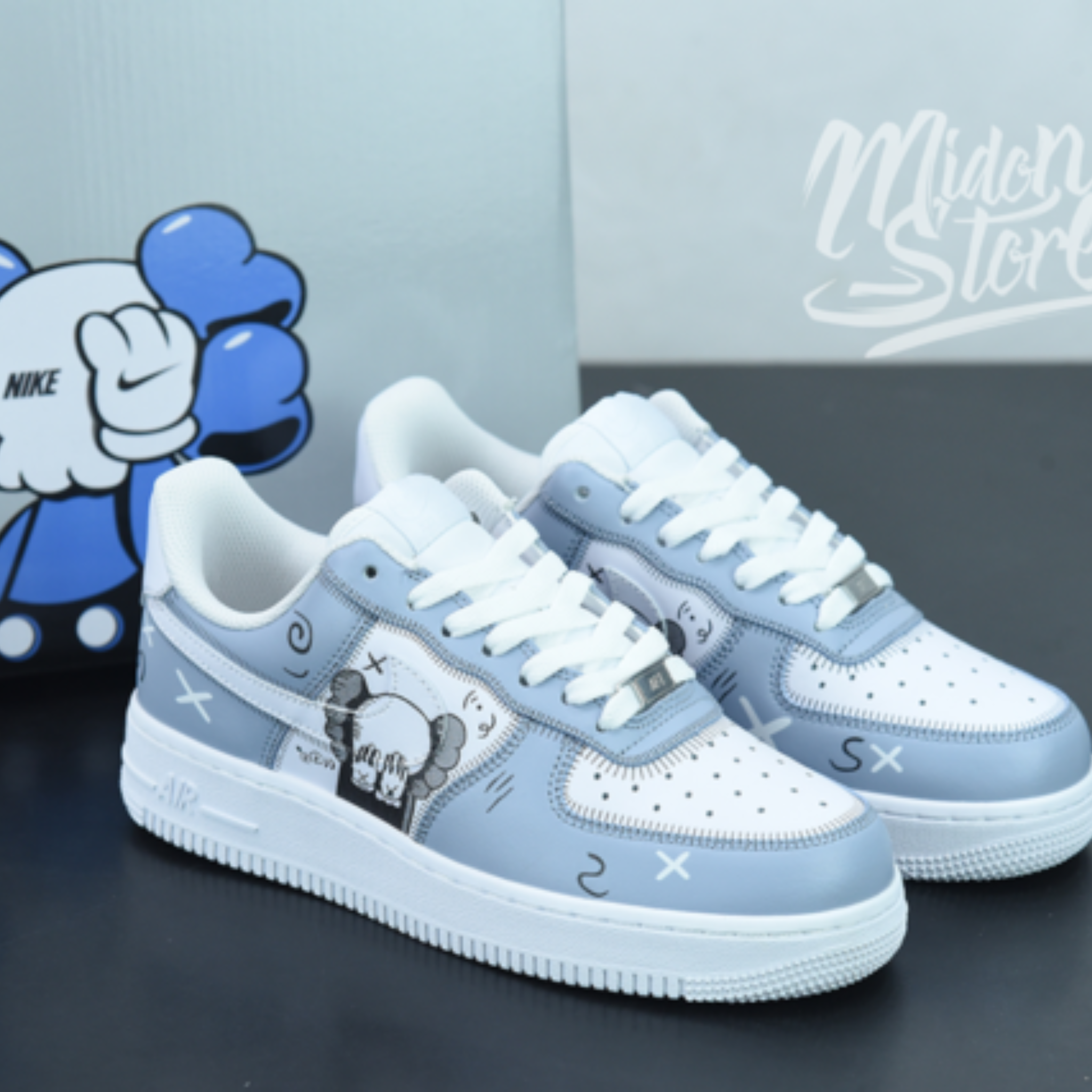 Custom kaws air force 1 Clearance