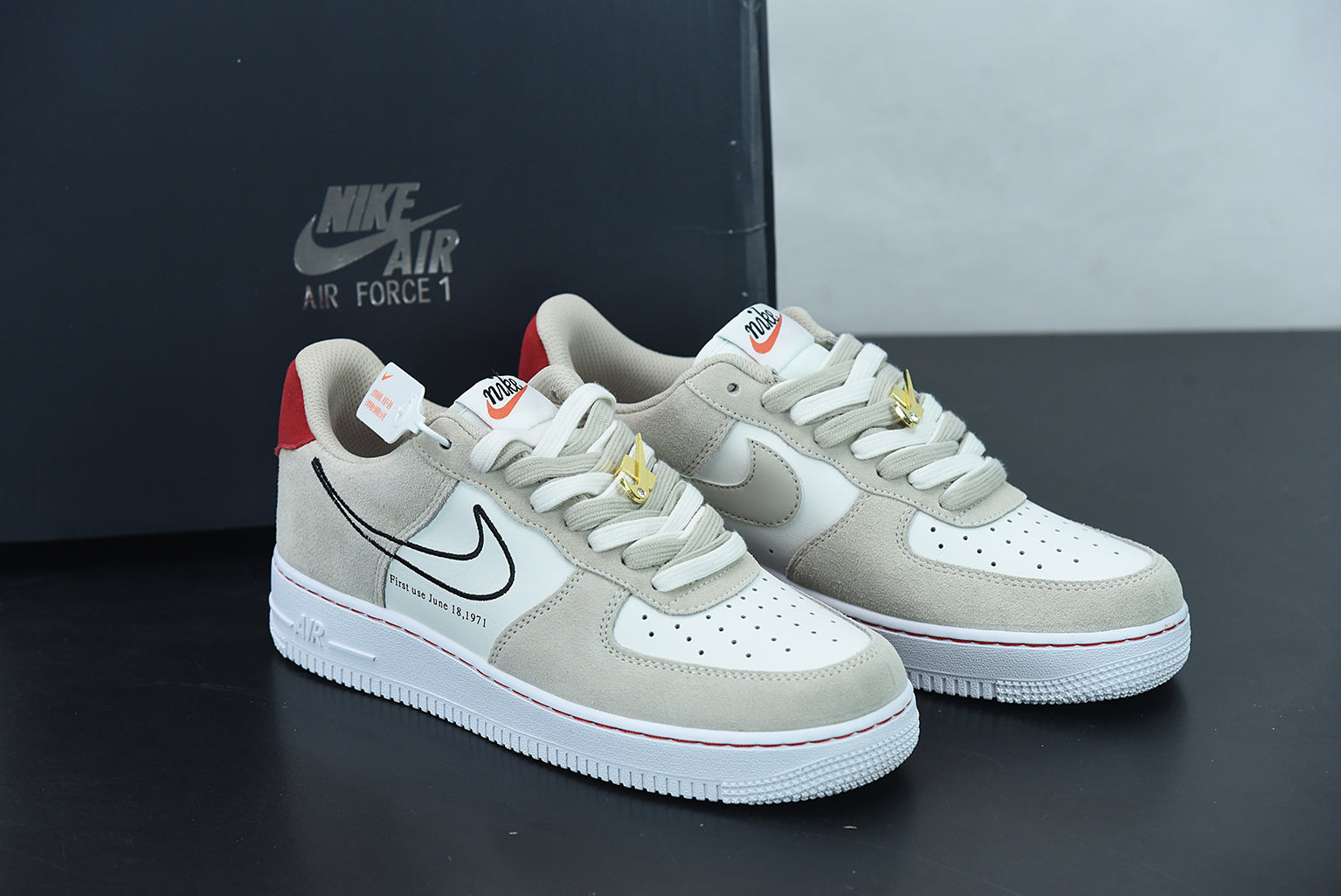 Nike Air Force 1 Low First Use Ligth Sail Red