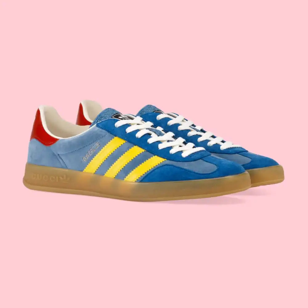 Gucci x Adidas Gazelle Light Blue and Red