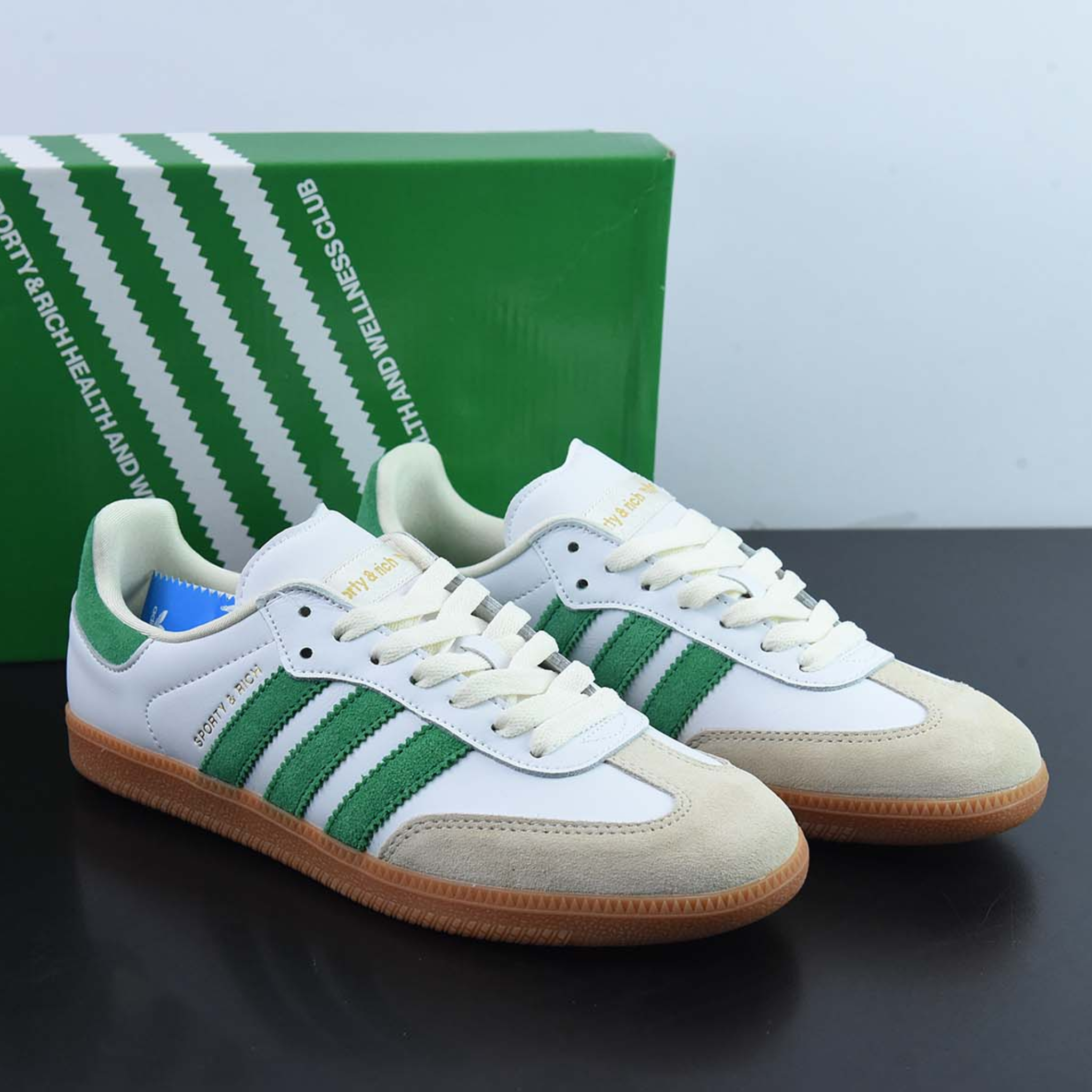 Rich White Green x Adidas Samba OG Sporty