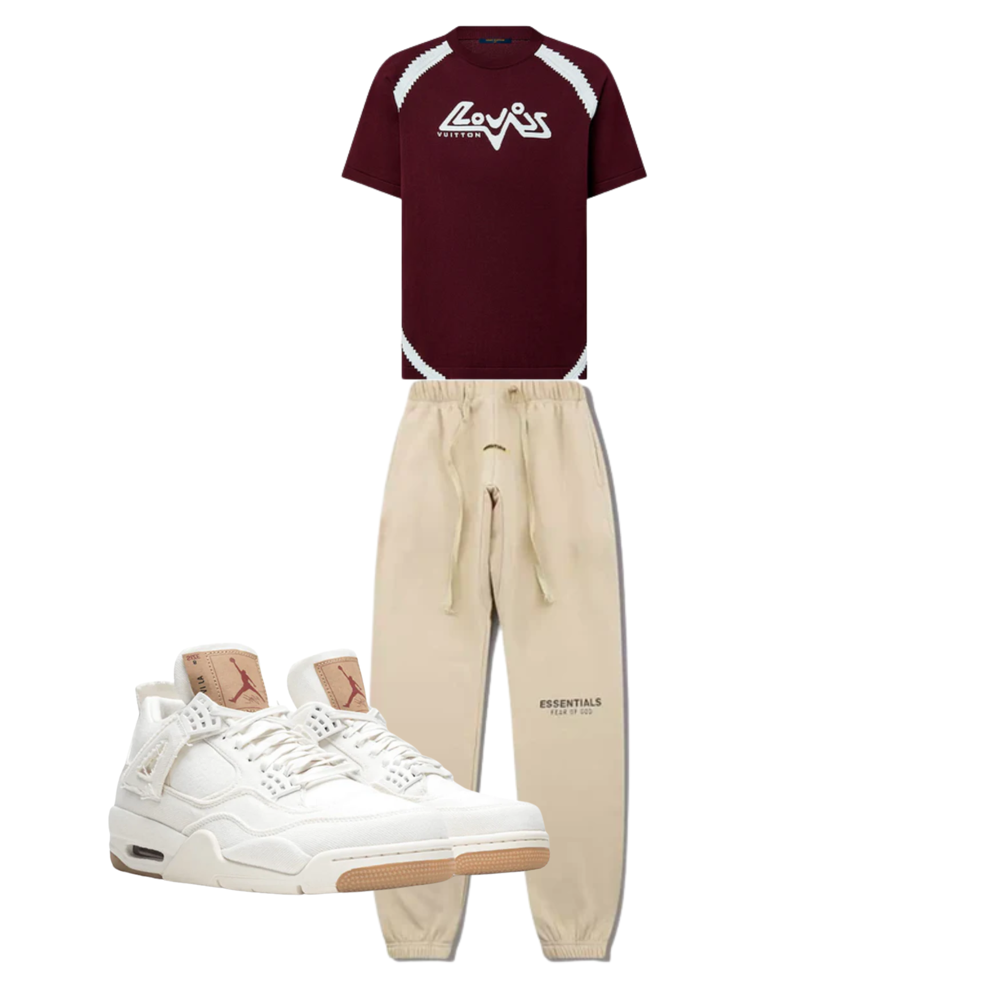 Outfit Beige & Bordeaux