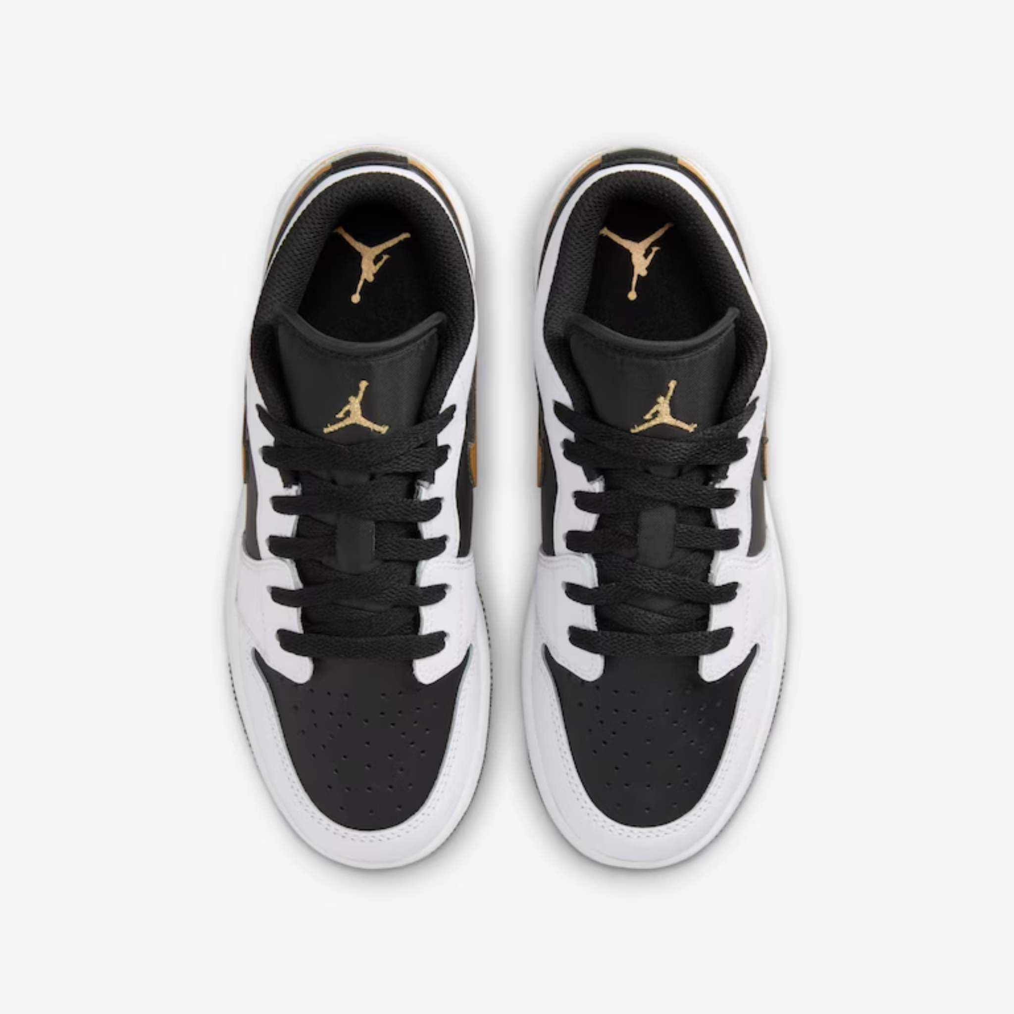 Air Jordan 1 Low Metallic Gold Swoosh Black White