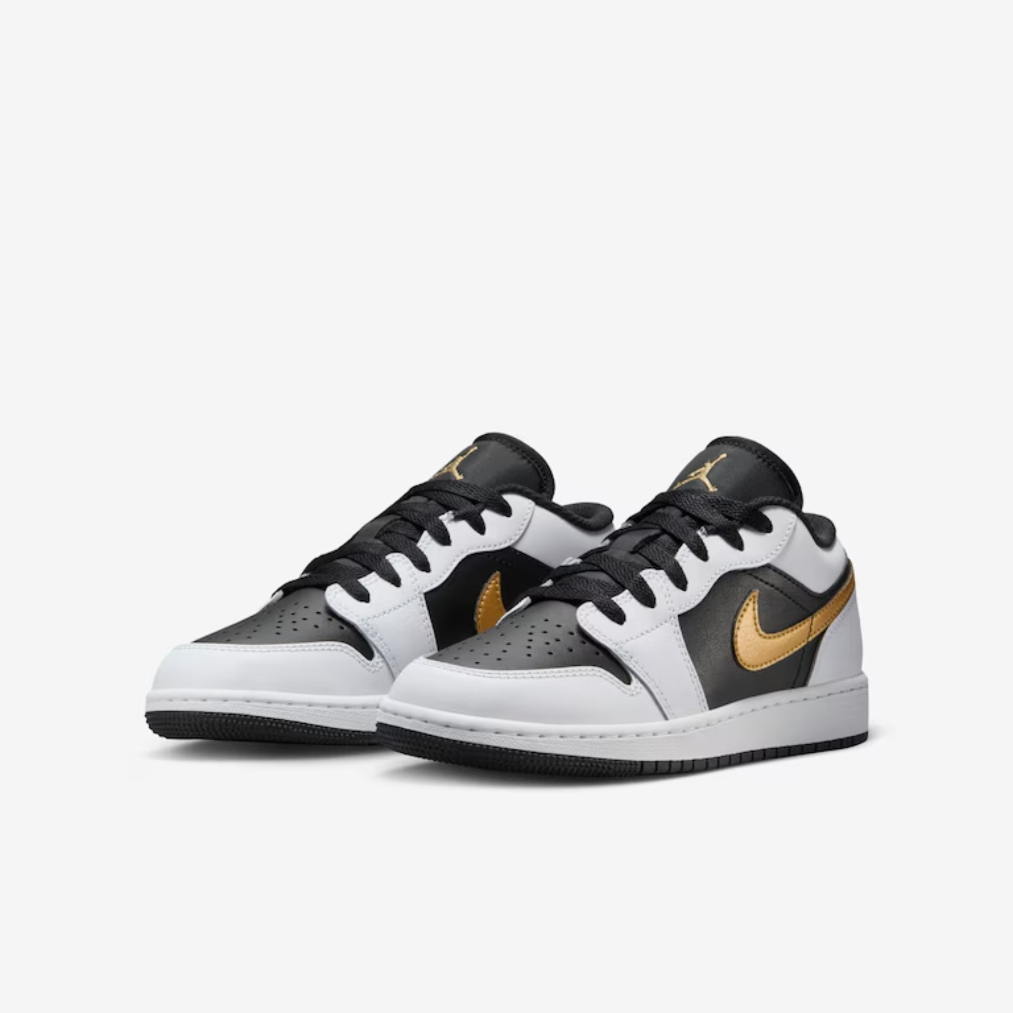 Air Jordan 1 Low Metallic Gold Swoosh Black White