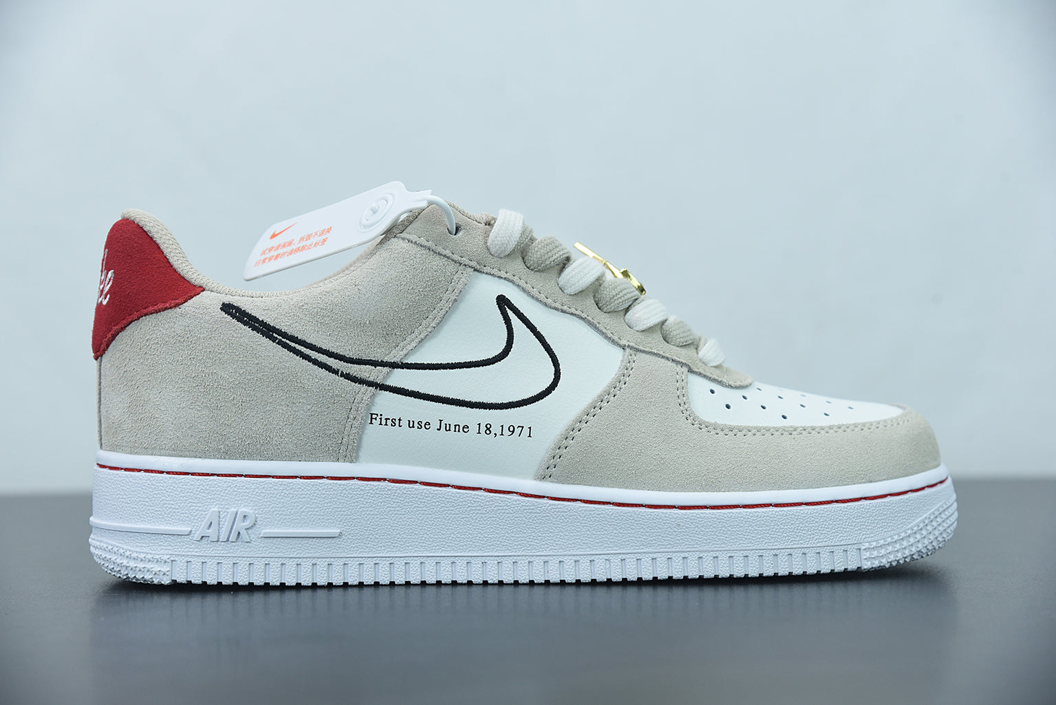 Nike Air Force 1 Low First Use Ligth Sail Red