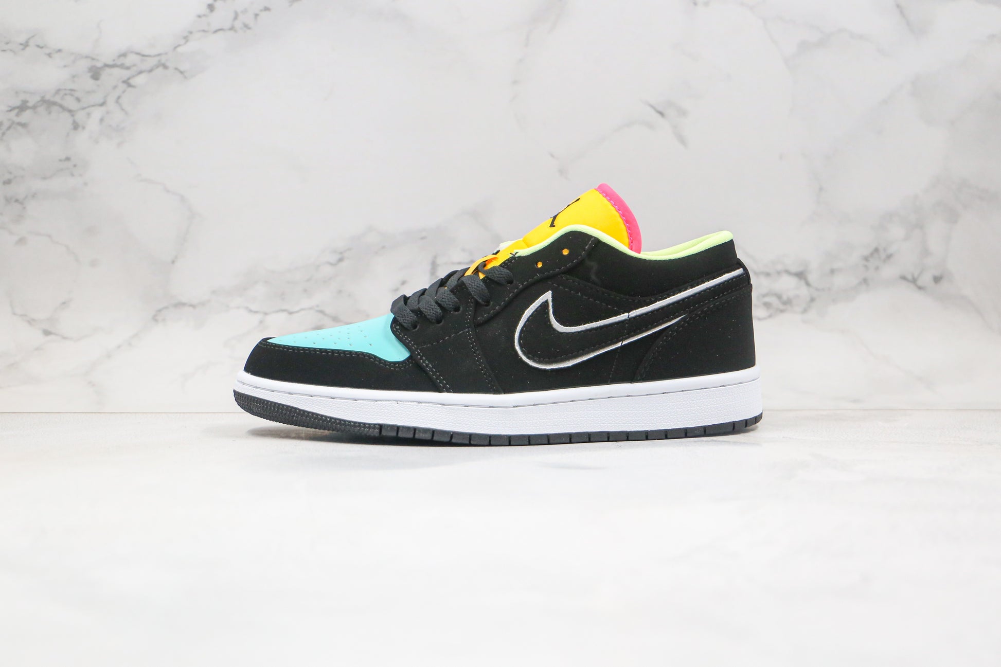 Air Jordan 1 Low 'Black Aurora Green Laser Orange'