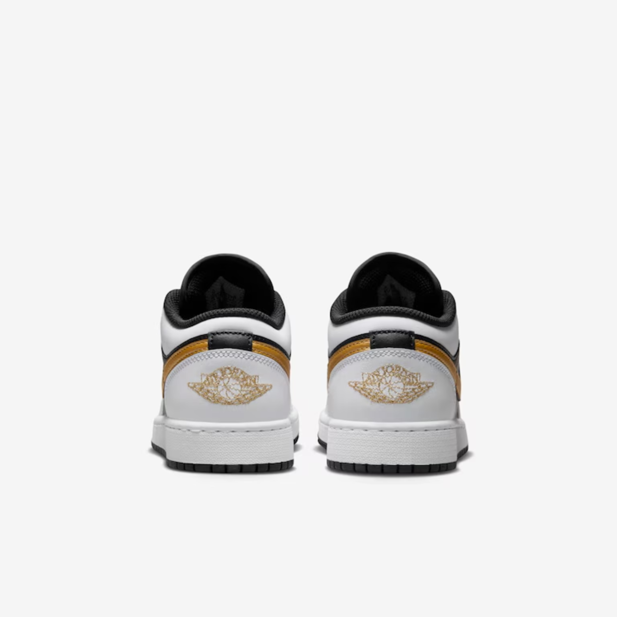 Air Jordan 1 Low Metallic Gold Swoosh Black White