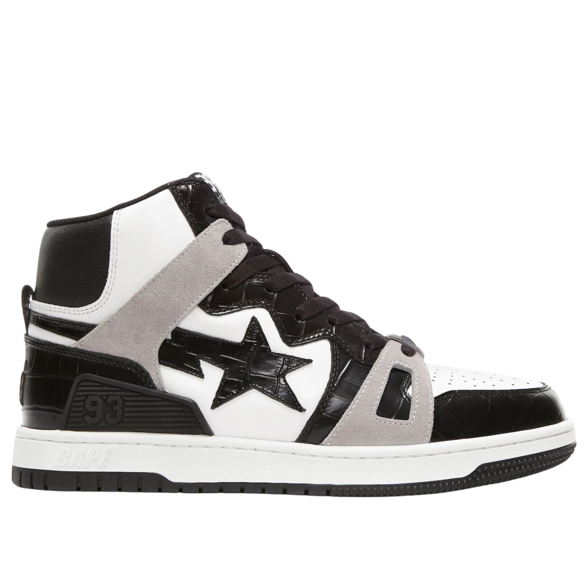 A Bathing Ape Bape Sta "93 Hi Black Light Grey"