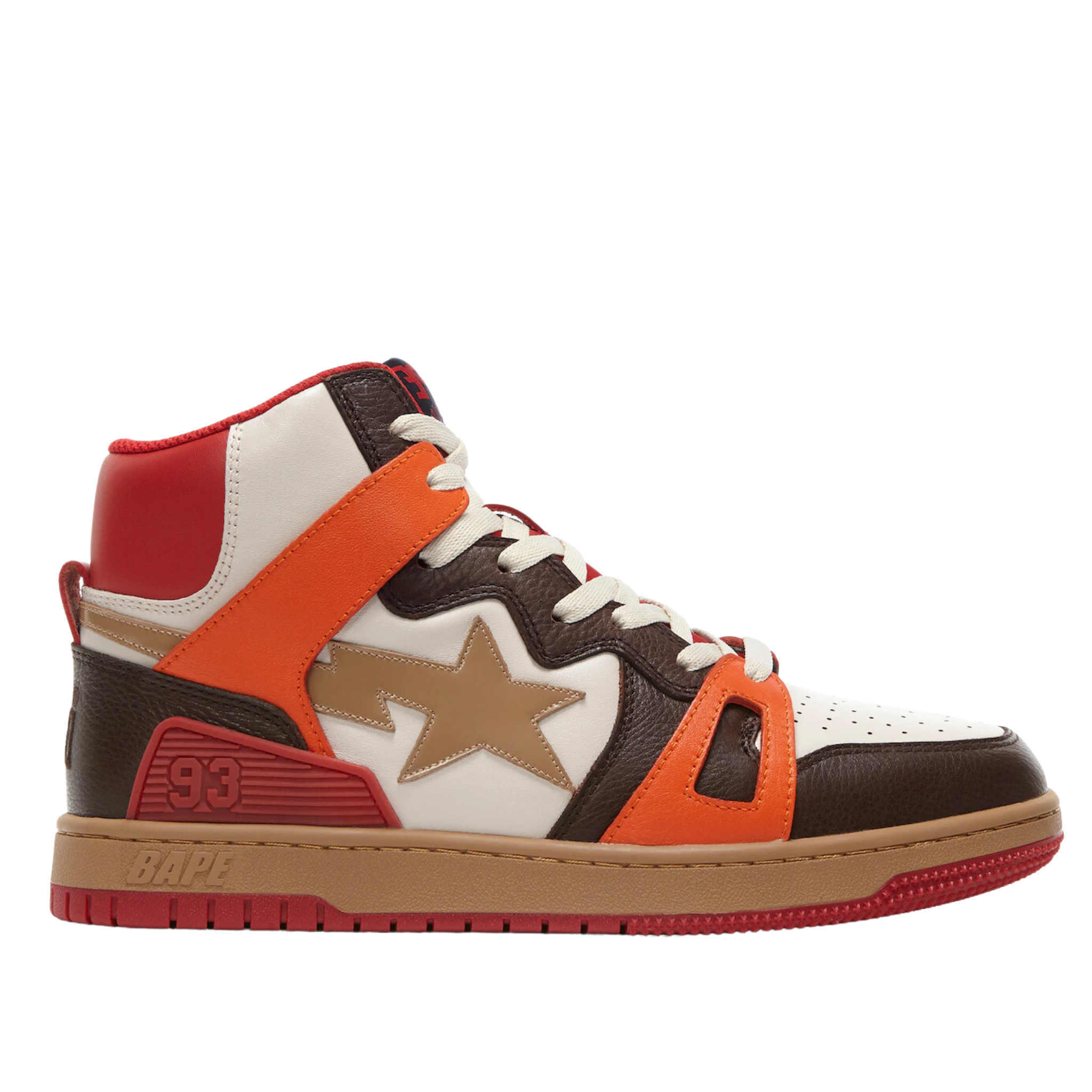 A Bathing Ape Bape Sta "93 Hi Red Orange Light Sand"