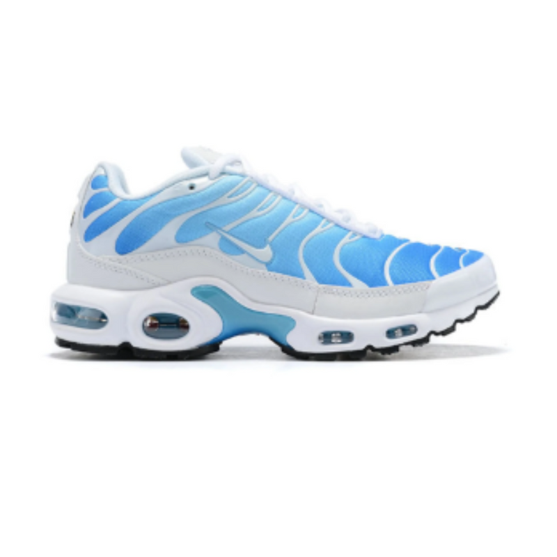 White and blue nike air deals max plus