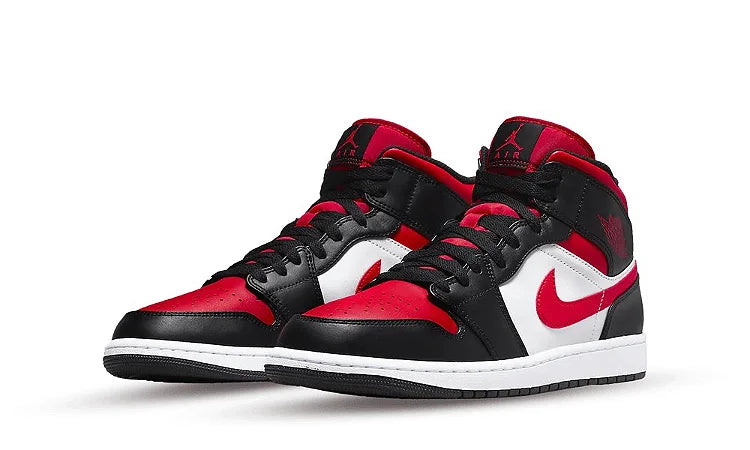 JORDAN 1 MID WHITE BLACK RED (2022)