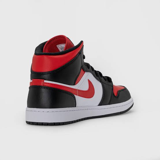 JORDAN 1 MID WHITE BLACK RED (2022)