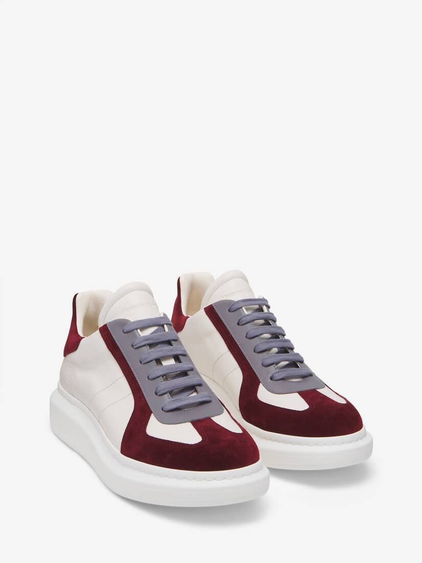 Men's Oversized Retro Sneaker in Off Whiteburgundygrey