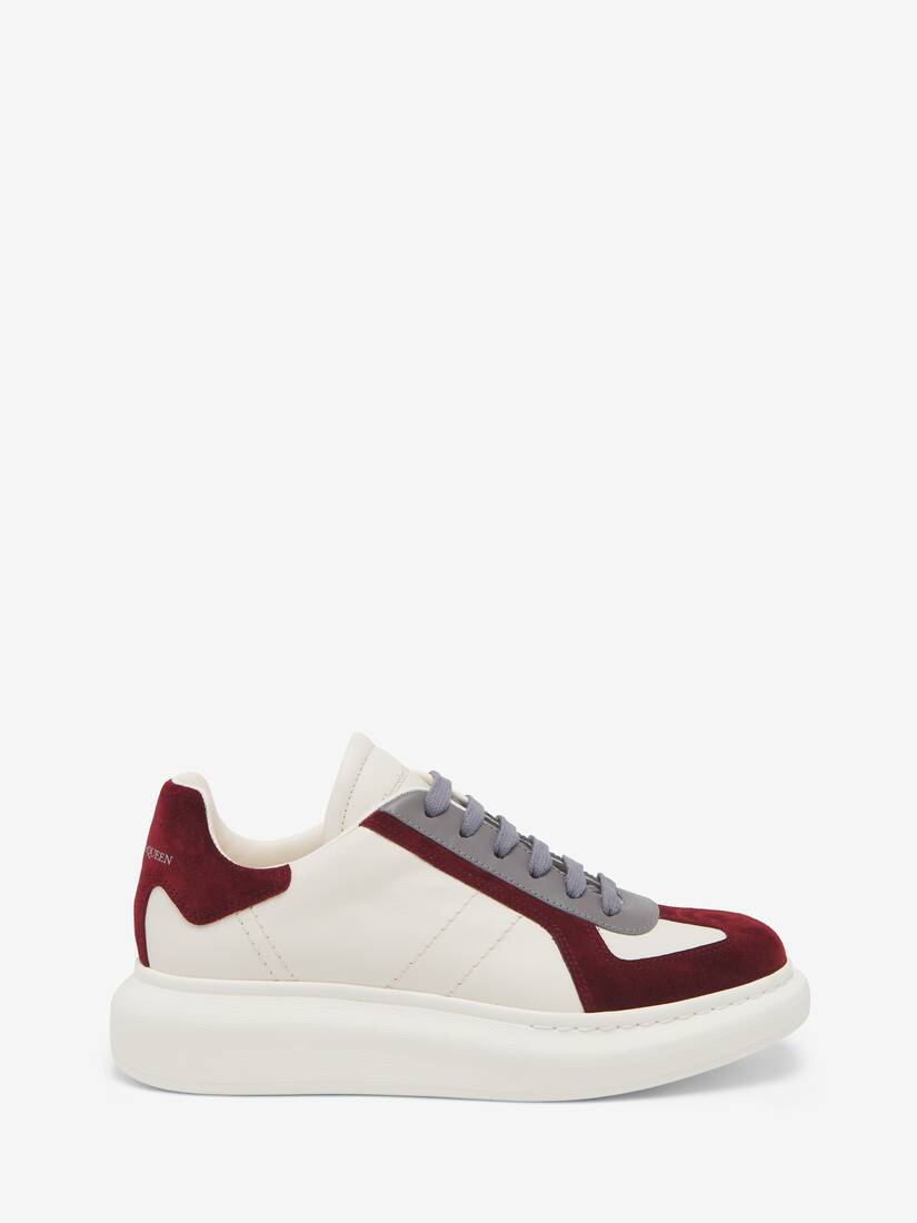 Men's Oversized Retro Sneaker in Off Whiteburgundygrey