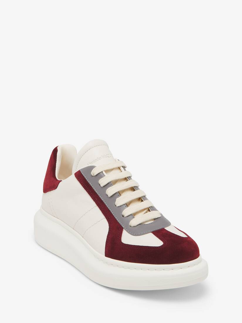 Men's Oversized Retro Sneaker in Off Whiteburgundygrey