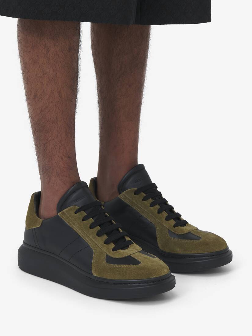 Men's Oversized Retro Sneaker in Blackkhaki