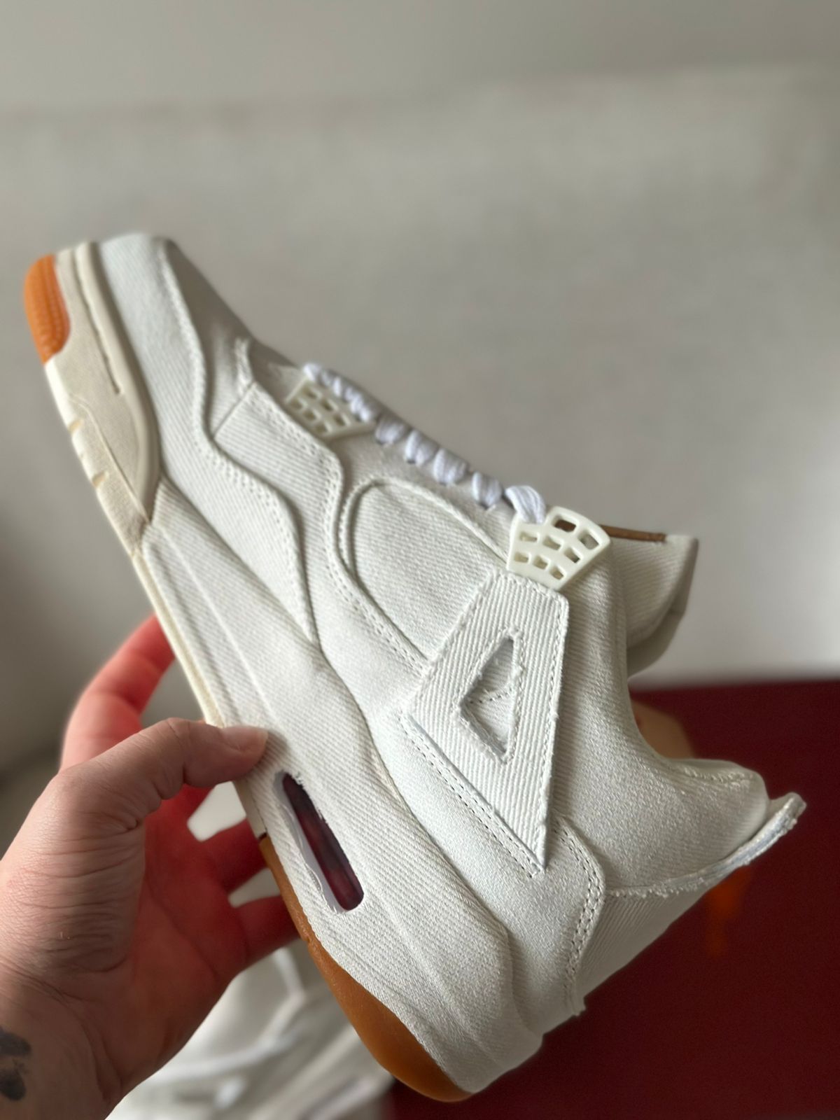 Levi's x Nike Air Jordan 4 Retro "White Denim" (Pronta Entrega)