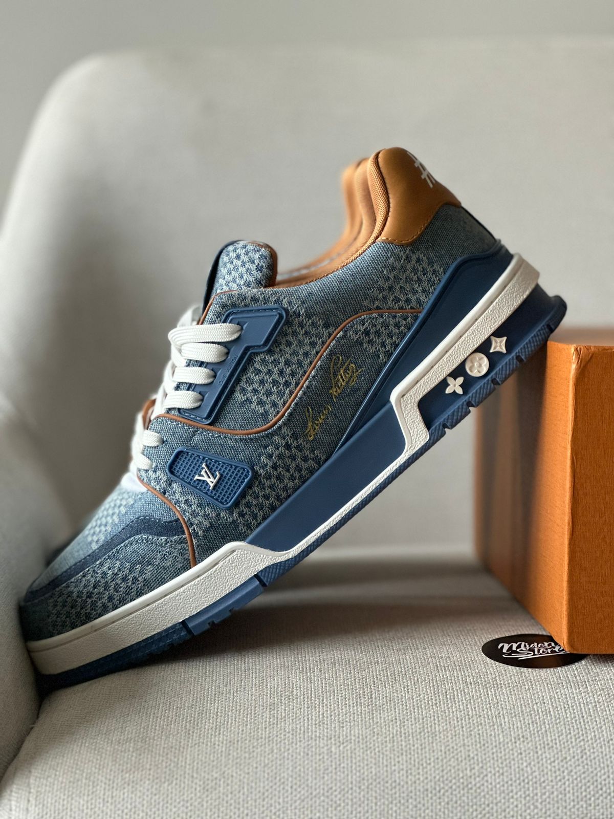 Louis Vuitton Trainer "Blue Damier" (Pronta Entrega)