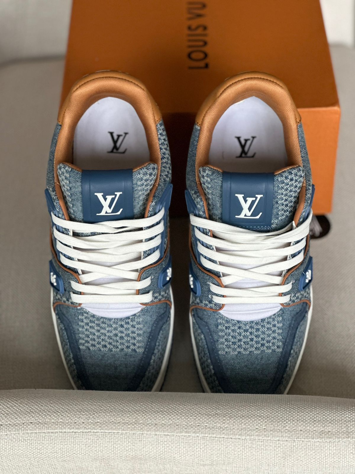 Louis Vuitton Trainer "Blue Damier" (Pronta Entrega)