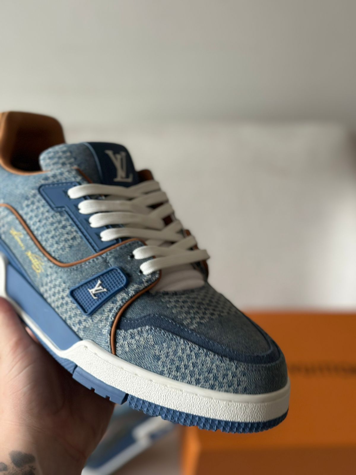 Louis Vuitton Trainer "Blue Damier" (Pronta Entrega)