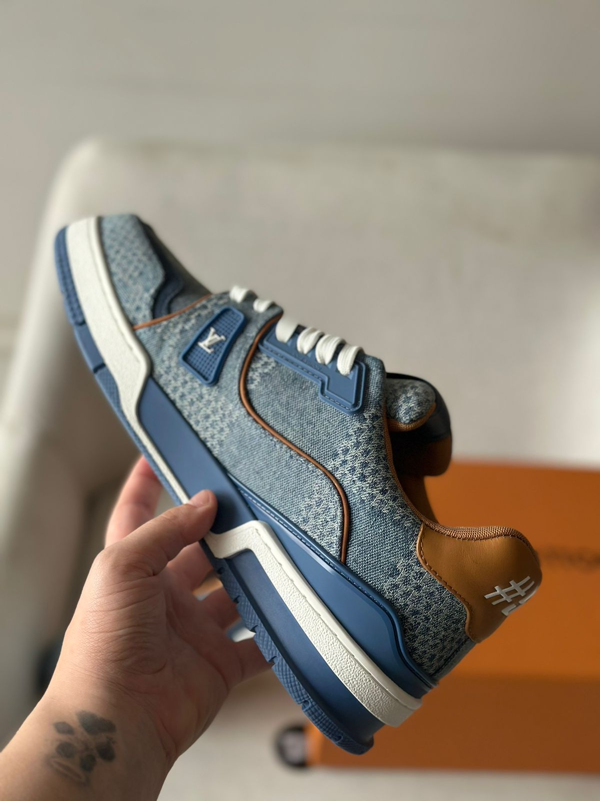 Louis Vuitton Trainer "Blue Damier" (Pronta Entrega)