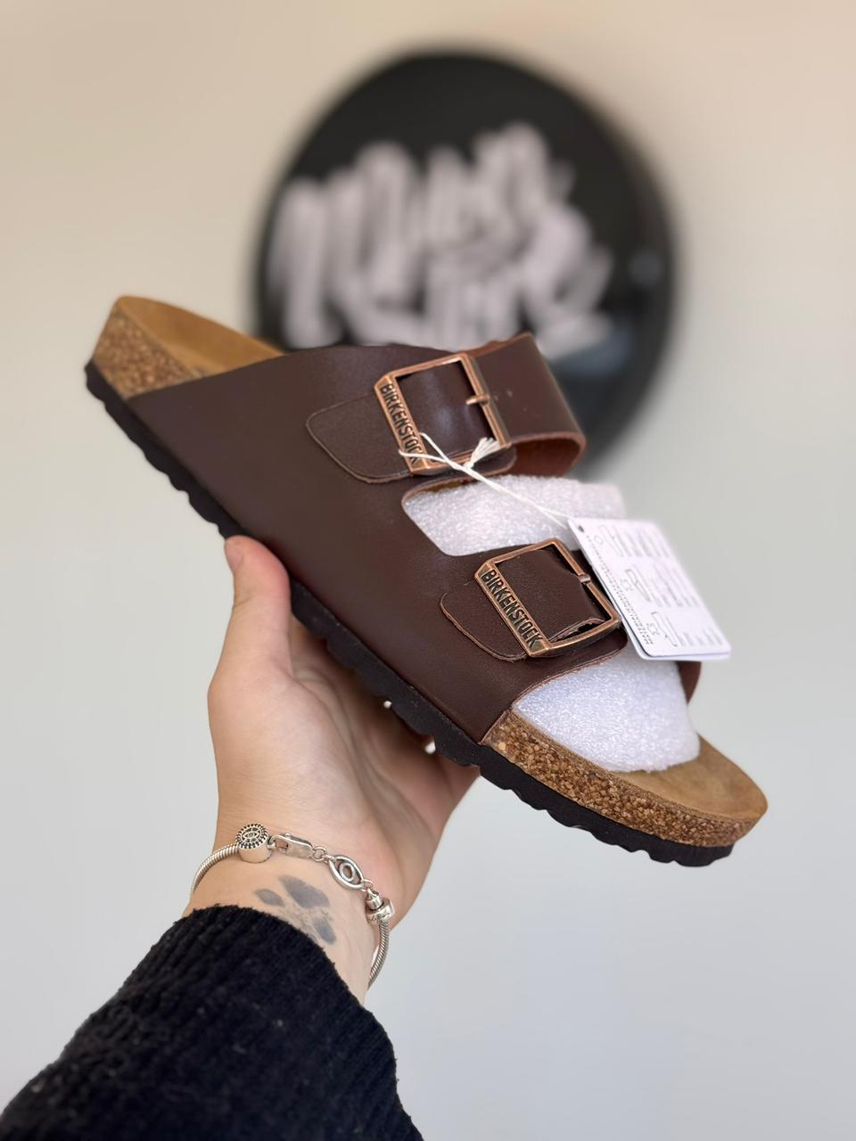 Arizona hill's Birkenstock Arizona Natural Leather Oiled - Habana (41, Pronta Entrega