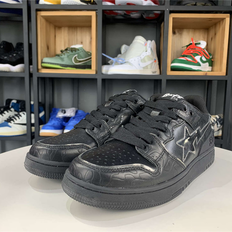 A Bathing Ape Bape SK8 Sta "Black Silver QC"