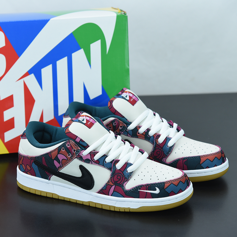 Parra x nike sb dunk hot sale low white