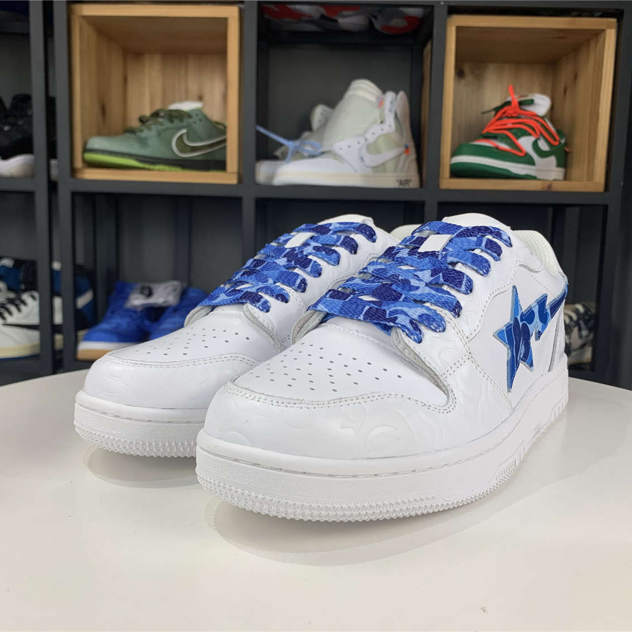 A Bathing Ape Bape Sta Low "White ABC Camo Blue"