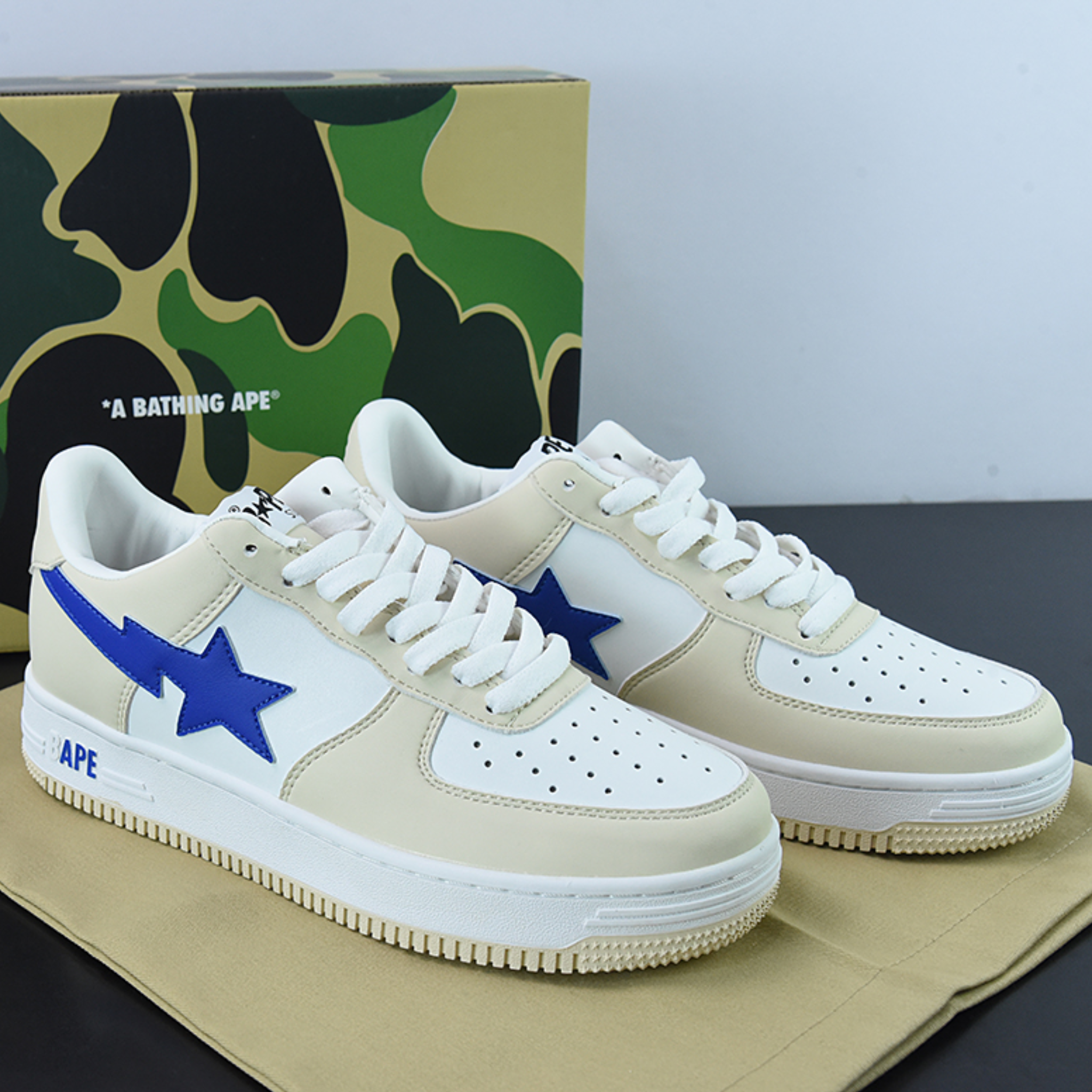 A Bathing Ape Bape Sta "Beige/Blue"