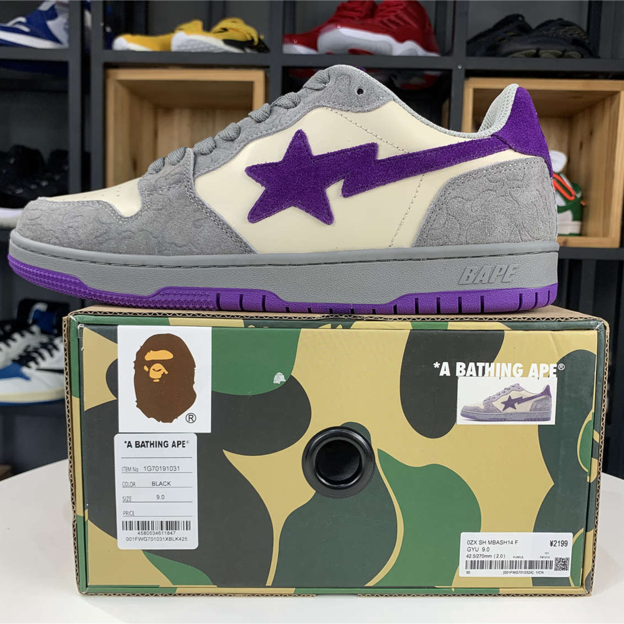 A Bathing Ape Court Sta "Mist Grey Royal Purple"