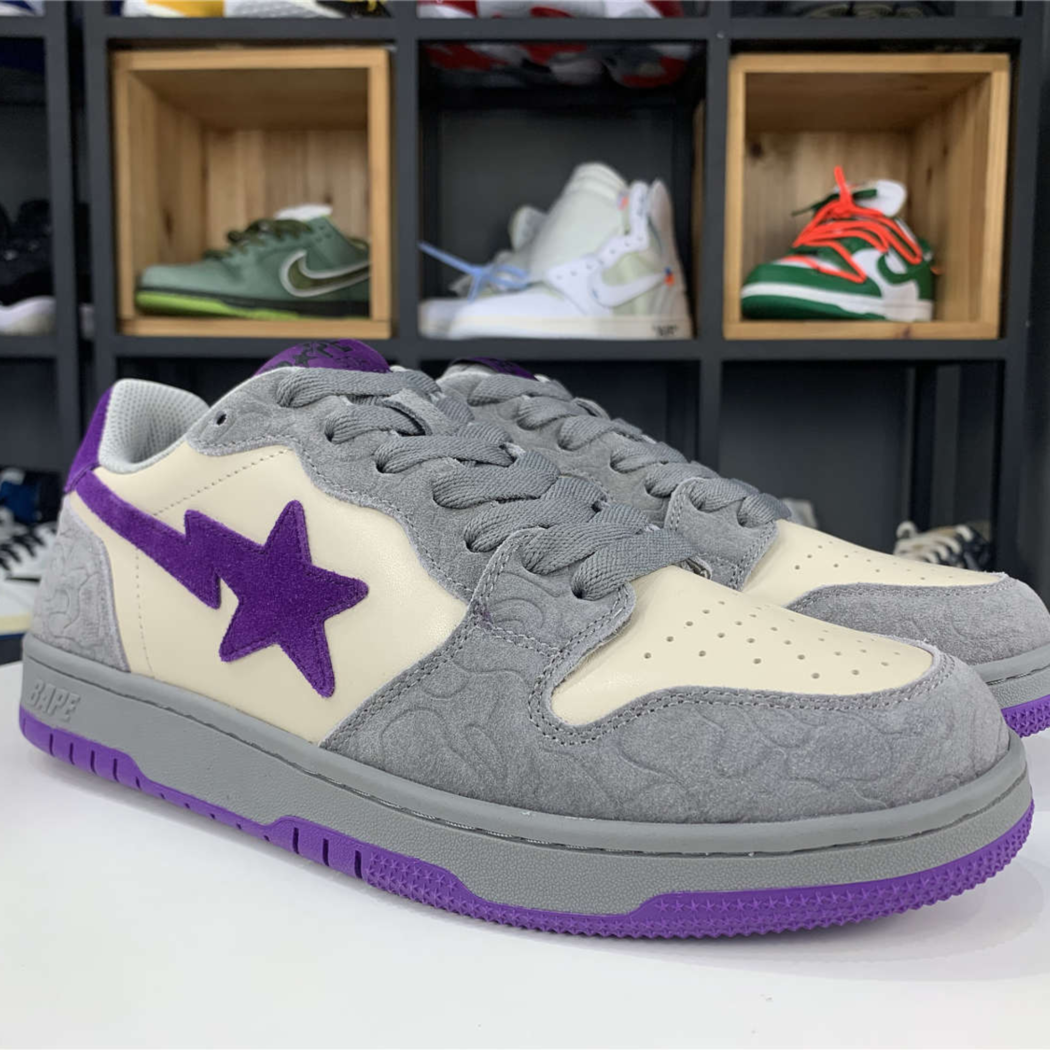 A Bathing Ape Court Sta "Mist Grey Royal Purple"