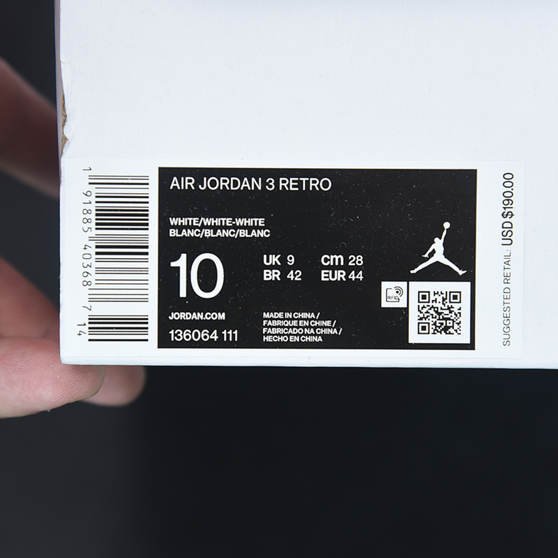 Nike Air Jordan 3 Retro "Pure White" (2018)