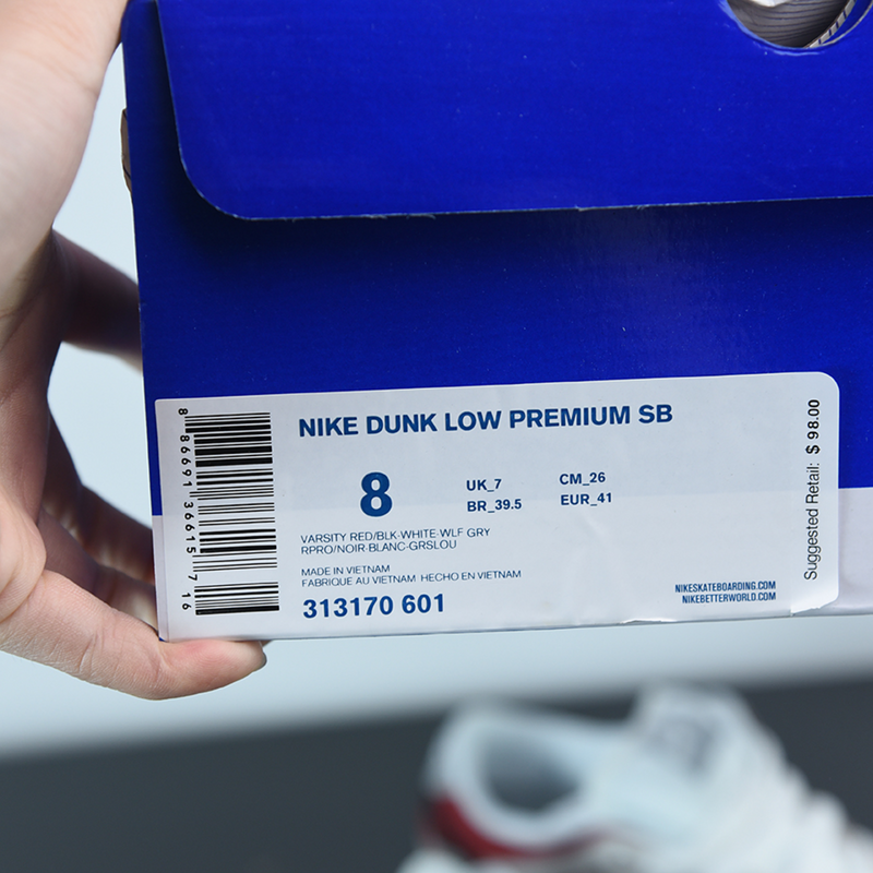 Nike SB Dunk Low "Premium Varsity Red Blk"